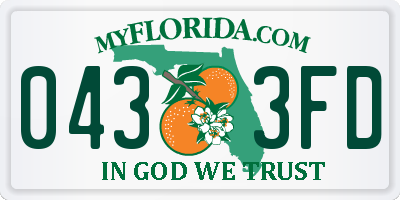 FL license plate 0433FD