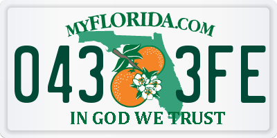 FL license plate 0433FE