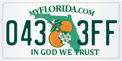 FL license plate 0433FF