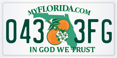 FL license plate 0433FG