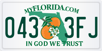 FL license plate 0433FJ