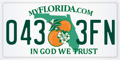 FL license plate 0433FN