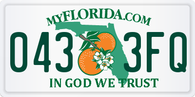 FL license plate 0433FQ