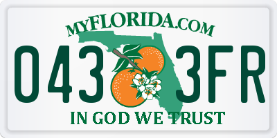 FL license plate 0433FR