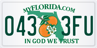 FL license plate 0433FU