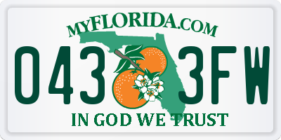 FL license plate 0433FW