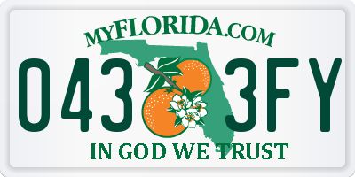 FL license plate 0433FY