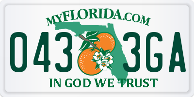 FL license plate 0433GA
