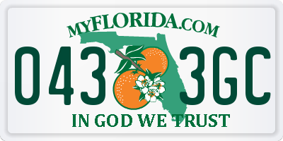 FL license plate 0433GC