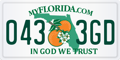 FL license plate 0433GD