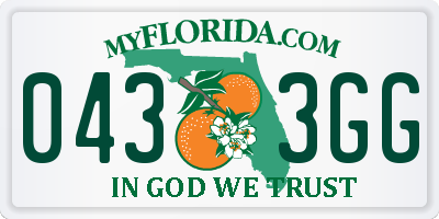 FL license plate 0433GG