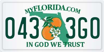 FL license plate 0433GO