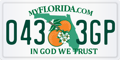 FL license plate 0433GP
