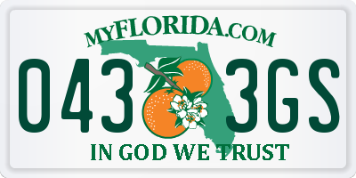 FL license plate 0433GS