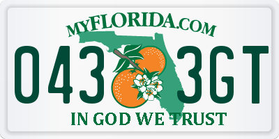 FL license plate 0433GT