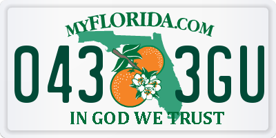 FL license plate 0433GU