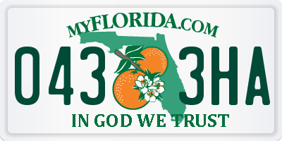 FL license plate 0433HA