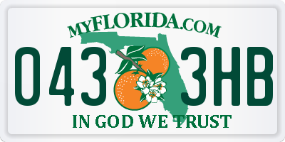 FL license plate 0433HB