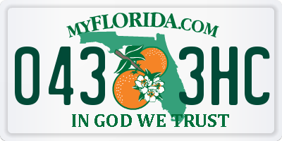 FL license plate 0433HC