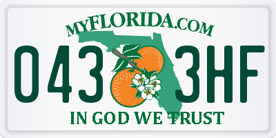 FL license plate 0433HF