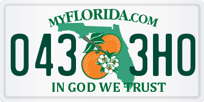 FL license plate 0433HO
