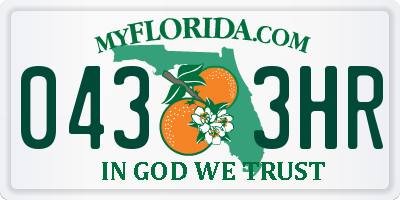 FL license plate 0433HR