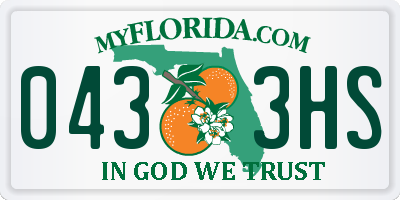 FL license plate 0433HS
