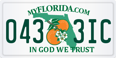 FL license plate 0433IC
