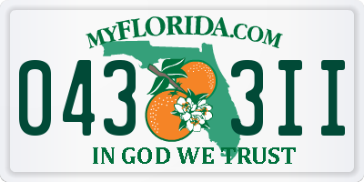 FL license plate 0433II