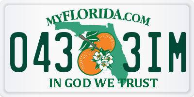 FL license plate 0433IM