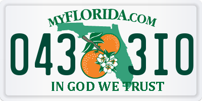 FL license plate 0433IO