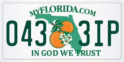 FL license plate 0433IP