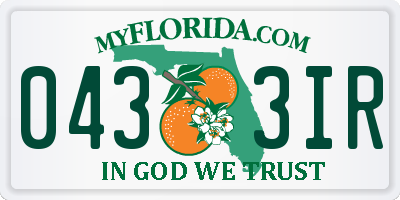 FL license plate 0433IR
