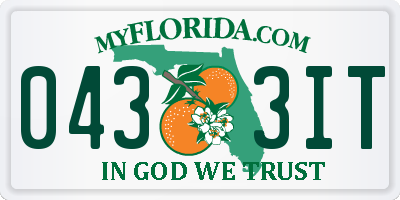 FL license plate 0433IT