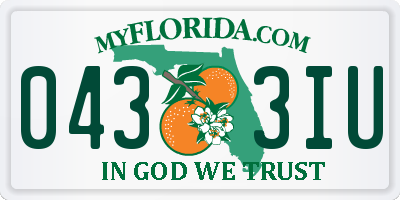 FL license plate 0433IU