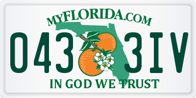 FL license plate 0433IV