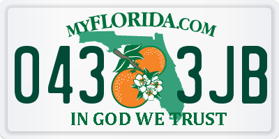 FL license plate 0433JB