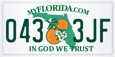 FL license plate 0433JF