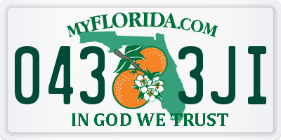 FL license plate 0433JI