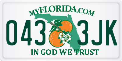 FL license plate 0433JK