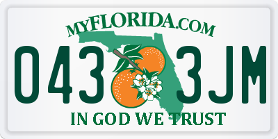 FL license plate 0433JM