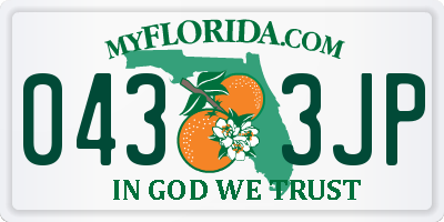 FL license plate 0433JP