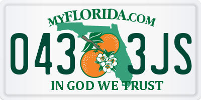 FL license plate 0433JS