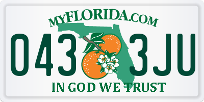 FL license plate 0433JU