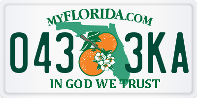 FL license plate 0433KA