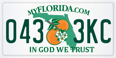 FL license plate 0433KC