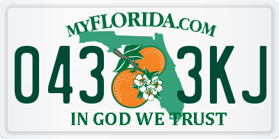 FL license plate 0433KJ