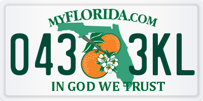 FL license plate 0433KL