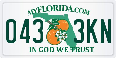 FL license plate 0433KN