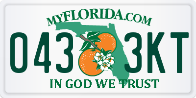 FL license plate 0433KT